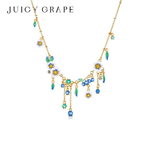 JuicyGrape蓝莓花朵项链