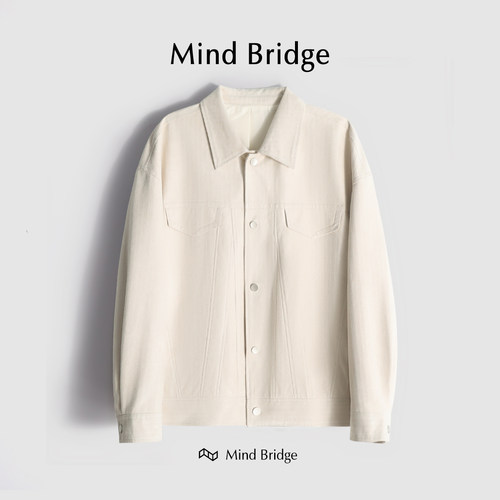 MindBridge翻领秋透气夹克麂皮绒