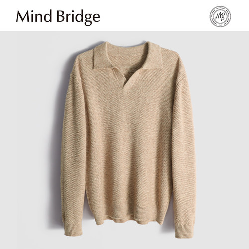 MindBridge羊毛混纺/正反针/秋冬防风保暖商务休闲针织衫内搭MA80