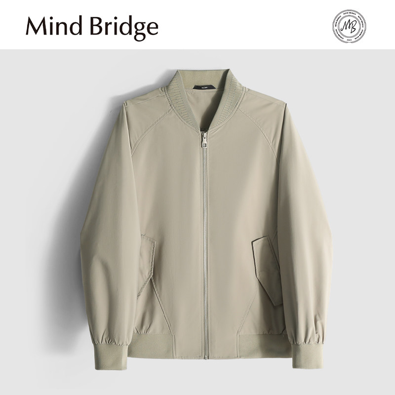 MindBridge【bat man】春季男士商务休闲棒球领夹克防风透气 MA1F