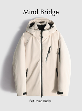 MindBridge【巴音布鲁克】中长款加厚保暖防风鸭绒羽绒服冬 M4383