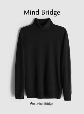 百家好/MindBridge绵羊毛长袖内搭打底衫山羊绒保暖针织衫春M4321