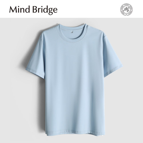 MindBridge【200支双面丝光棉】弹力圆领休闲短袖T恤男透气夏MA3M
