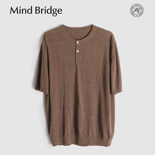 MindBridge270g天丝/亚麻+莱赛尔/宽松休闲针织短袖T恤POLO衫MB65