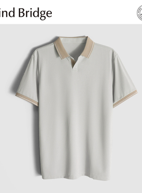 MindBridge【醋纤丝麻混纺】商务休闲翻领短袖T恤POLO衫男夏 MA0M