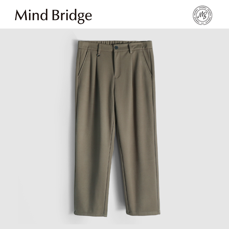 MindBridge 聚热抗菌/秋冬防风保暖阔腿直筒休闲裤男垂顺抗皱MA66