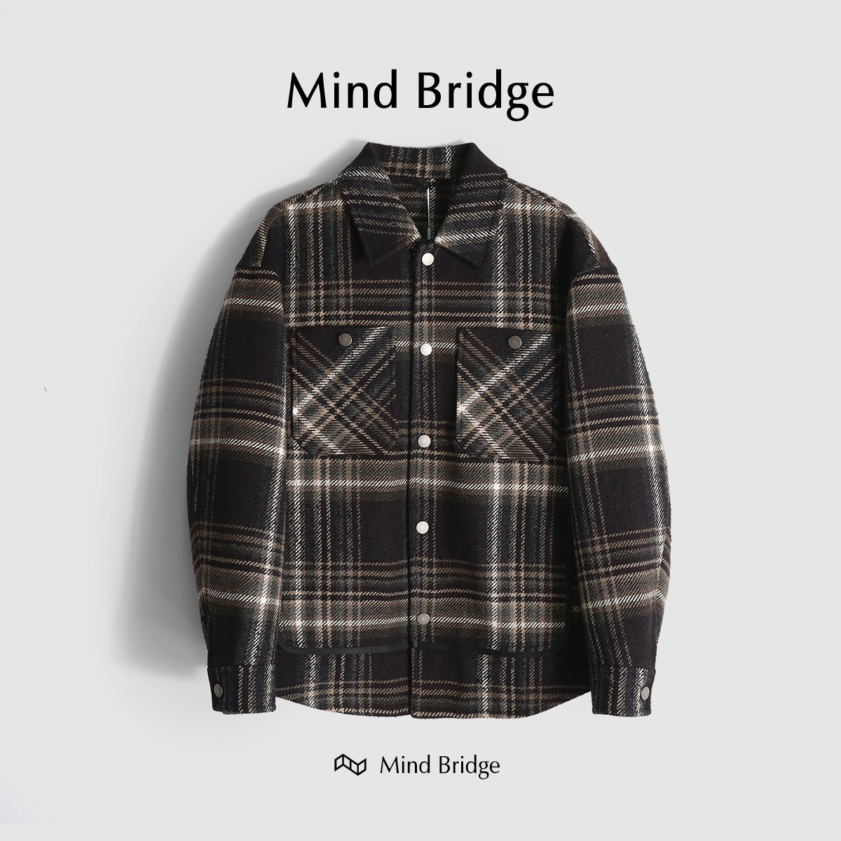 MindBridge羊毛冬呢大衣防风保暖