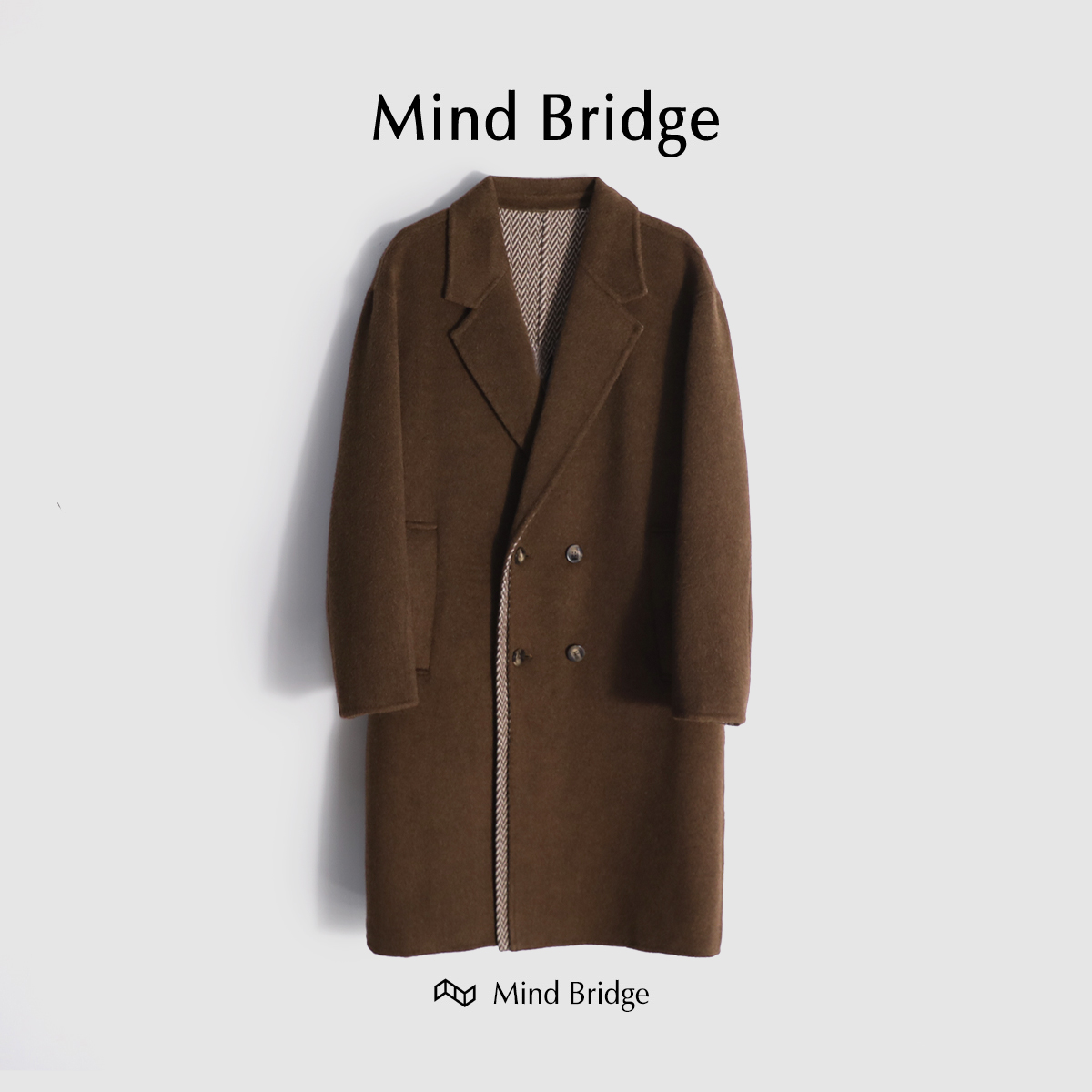 MindBridge羊毛冬呢大衣防风保暖