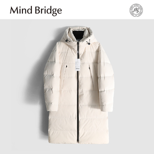 过膝鸭绒羽绒服男防风保暖 MindBridge 长款 经典 M4461 北欧地暖