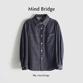 外套 MindBridge M4013 复古水洗做旧男士 休闲牛仔衬衫 深海 美式