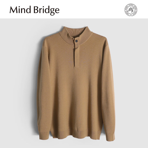 MindBridge 蚕丝羊绒混纺/秋冬加厚防风保暖内搭针织衫毛衣男MA8V