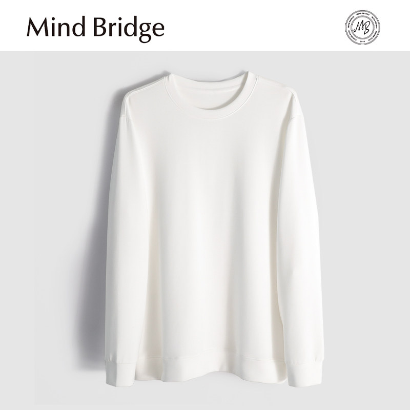 MindBridge垂坠抗皱/秋季男士休闲圆领打底长袖T恤男吸湿透气MA9D