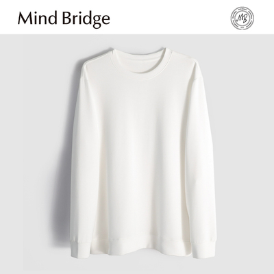 MindBridge垂坠抗皱/秋季男士休闲圆领打底长袖T恤男吸湿透气MA9D