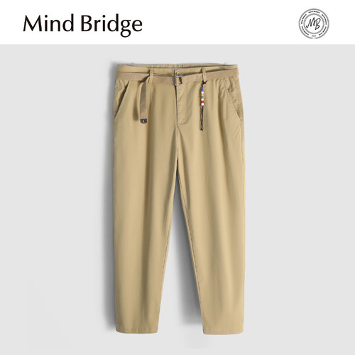 MindBridge 精梳棉斜纹/秋季日系弹力宽松直筒休闲裤抗皱透气MA5W