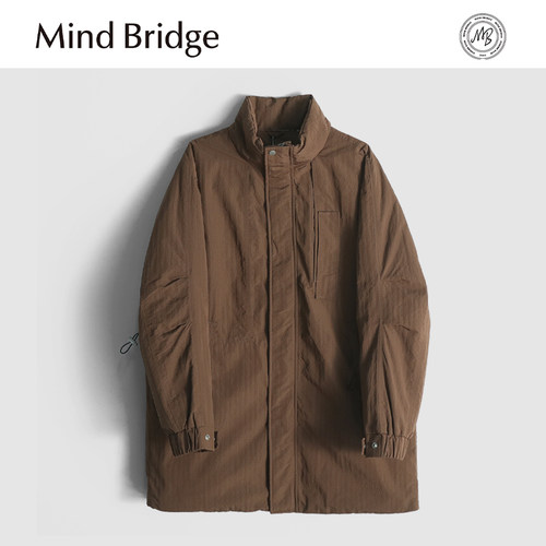 MindBridge90鸭绒/高密防钻绒/冬季防风保暖肌理感长款羽绒服MA5H