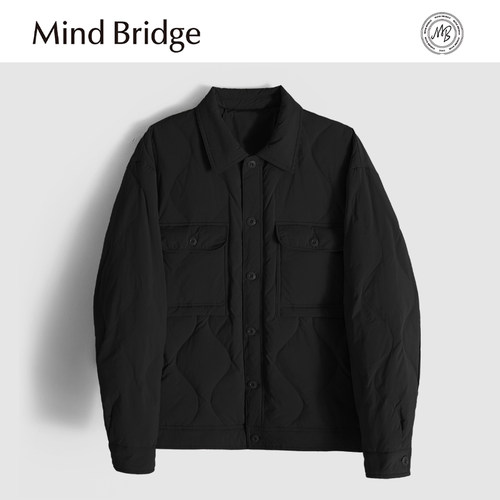 MindBridge90鸭绒/高密尼龙/防风保暖衬衫式翻领羽绒服夹克冬MA5E