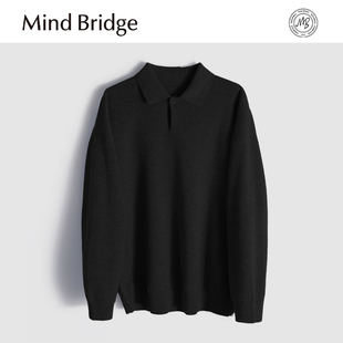 MindBridge2股48支棉腈纱线 抗皱垂感MA6V 秋冬休闲翻领保暖针织衫