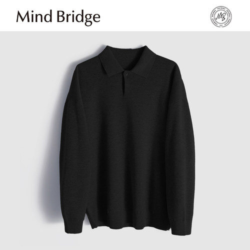 MindBridge2股48支棉腈纱线/秋冬休闲翻领保暖针织衫抗皱垂感MA6V