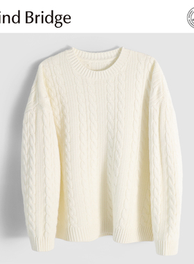 MindBridge【即将断码】100%绵羊毛内搭宽松圆领保暖针织衫冬MA6Z