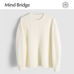冬MA6Z 100%绵羊毛内搭宽松圆领保暖针织衫 MindBridge 即将断码