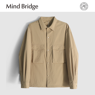 i人独处 翻领夹克外套防风透气 男士 式 MA1J 休闲衬衫 MindBridge