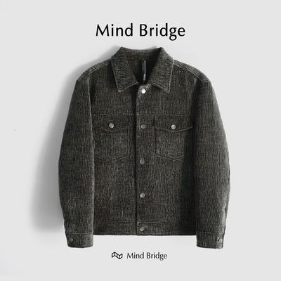 MindBridge翻领秋休闲夹克灯芯绒