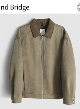 MindBridge 高端仿麂皮绒/秋冬撞色翻领防风保暖商务休闲夹克MA7G