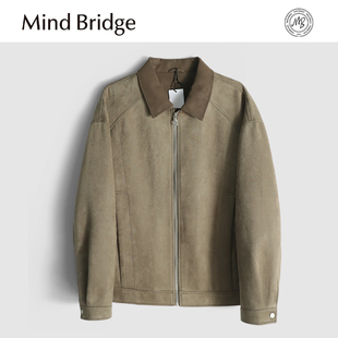 MindBridge 高端仿麂皮绒/秋冬撞色翻领防风保暖商务休闲夹克MA7G