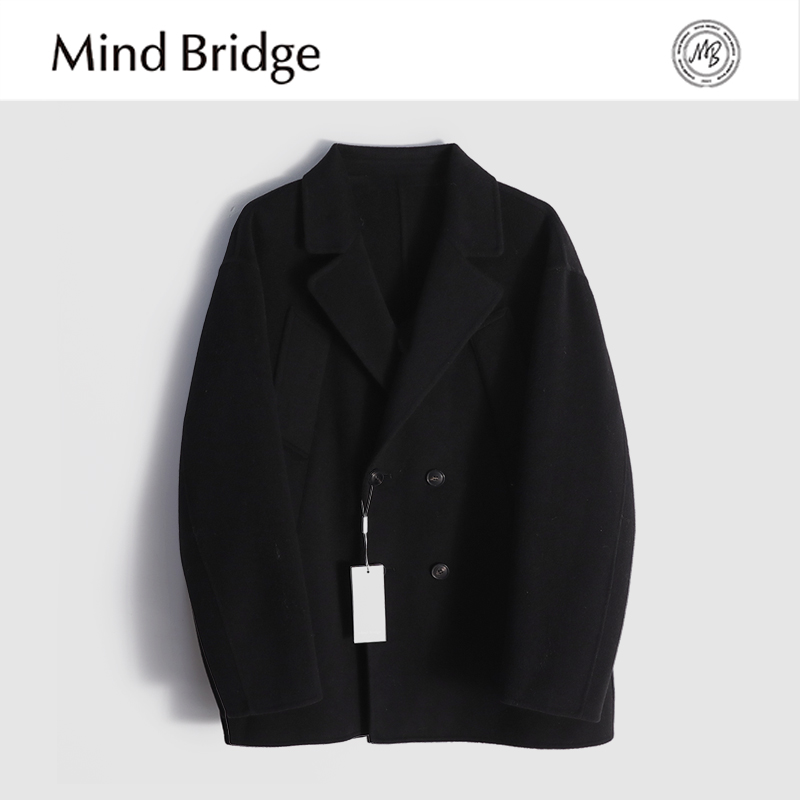 MindBridge羊毛混纺/高端定织/秋冬防风保暖短款双面呢大衣男MACC