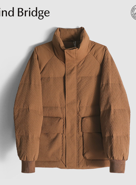 MindBridge90鸭绒/仿纱提花肌理/冬季防风保暖立领休闲羽绒服MADA