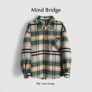 MindBridge【情迷洛杉矶】重磅绵羊毛宽松休闲夹克格子外套 M4250