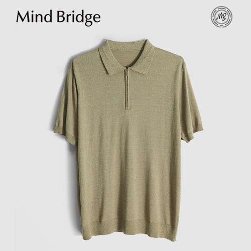 MindBridge100%莱赛尔天丝/商务休闲翻领凉感短袖T恤POLO衫男MB2Z