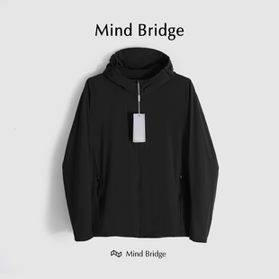 高弹力休闲夹克男 MindBridge 户外薄款 夏季 M4030 曼德拉黑帐篷