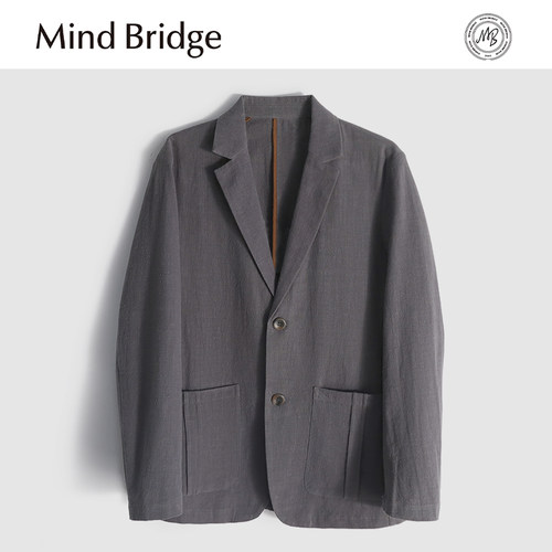 MindBridge【至甄匠心】高端棉麻商务休闲西服男吸湿透气西装MA0Y