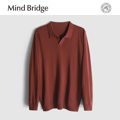 MindBridge【蚕丝羊绒混纺】春季男士打底针织衫长袖吸湿透气MA2L