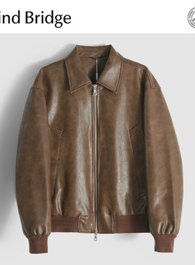 MindBridge90白鸭绒/PU皮/冬季防风保暖商务休闲翻领羽绒夹克MACT