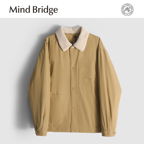 MindBridge90鸭绒/棉质混纺/冬季休闲防风保暖羽绒夹克男抗皱MA5G