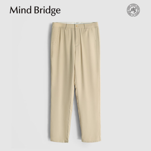 MindBridge莱赛尔+亚麻/商务休闲直筒西裤/轻盈飘逸/舒适清爽MB4T