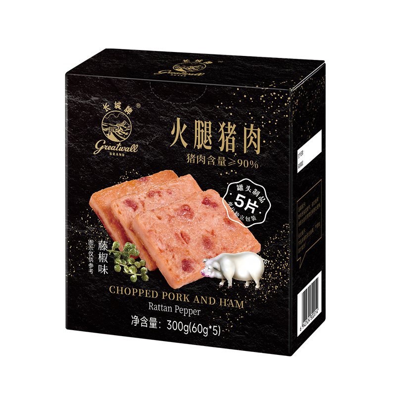 长城牌火腿猪肉片装90%便携午餐肉单独包装便携早餐开袋露营熟食