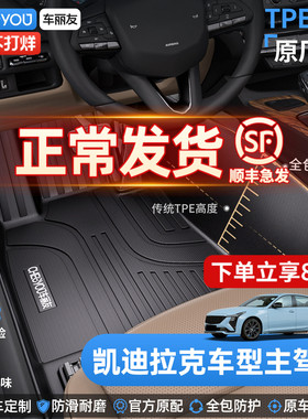 车丽友适用于凯迪拉克CT5 XT5 CT6 CT4 XT4 TPE主驾驶汽车脚垫