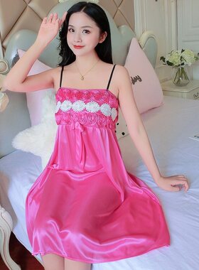 吊带丝绸中长款甜美风秋季家居服