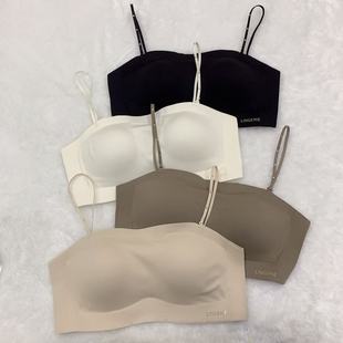 2423零感光面无痕抹胸肩带可拆卸一片式 舒适聚拢固定不跑杯文胸罩