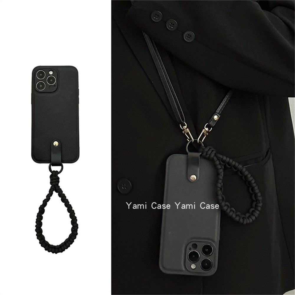 简约高级黑色皮纹适用17pro苹果15promax手机壳iphone13高档皮质11手腕手绳12小众16promax防摔14pro保护套,3C数码配件,手机保护套/壳,淘宝优惠券,粉丝福利购,淘宝优惠卷