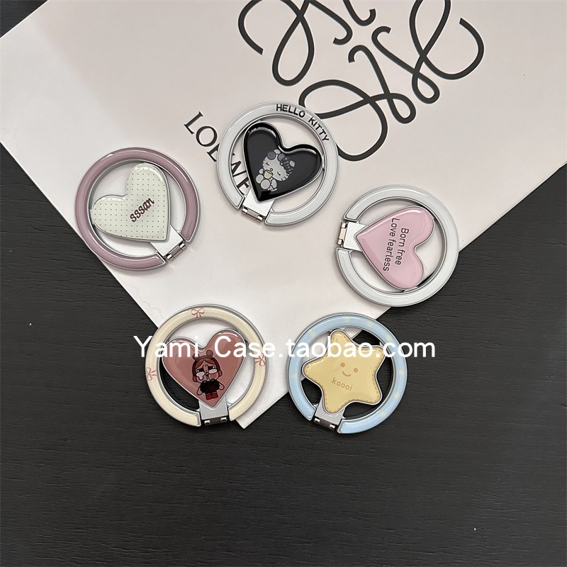 韩国简约爱心磁吸手机支架百搭便携通用桌面强力magsafe伸缩支撑