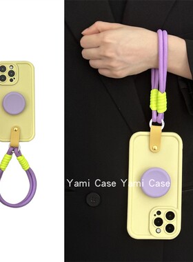 ins小众奶黄色精孔全包14pro适用苹果15promax手机壳13pro紫圆支架12软胶磨砂11简约少女防摔xs保护套