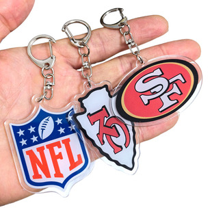 NFL匹兹堡钢人旧金山49人纽约巨人费城老鹰橄榄球队亚克力钥匙扣