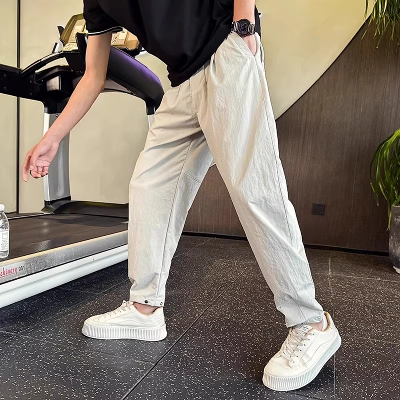 裤子男士夏季薄款宽松九分工装裤