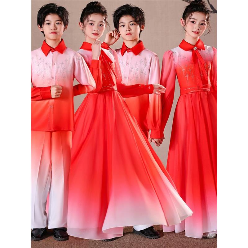 六一儿童合唱服男女大团比