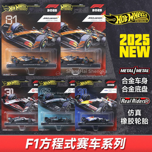 风火轮金标HRV11迈凯伦红牛哈斯奔驰诺里斯拉塞尔F1赛车合金车模