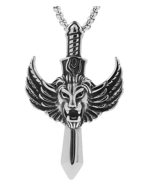 新品配饰欧美男士首饰品动物系列狮子造型项链朋克